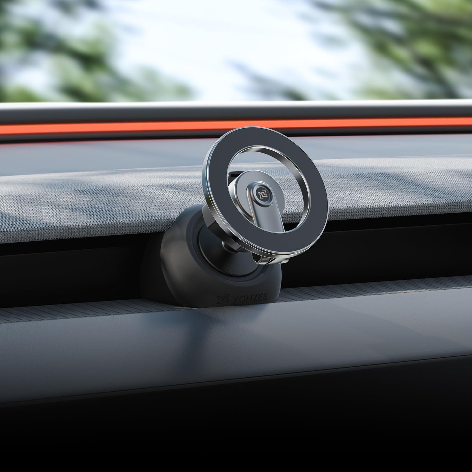Photo 1 of YONZEE Magnetic Phone Mount Compatible with 2025-2026 Model Y Juniper and 2024-2026 Tesla Model 3 Highland, Dashboard Ball Joint Base, Strong Magnetic Ring, 360° Rotation