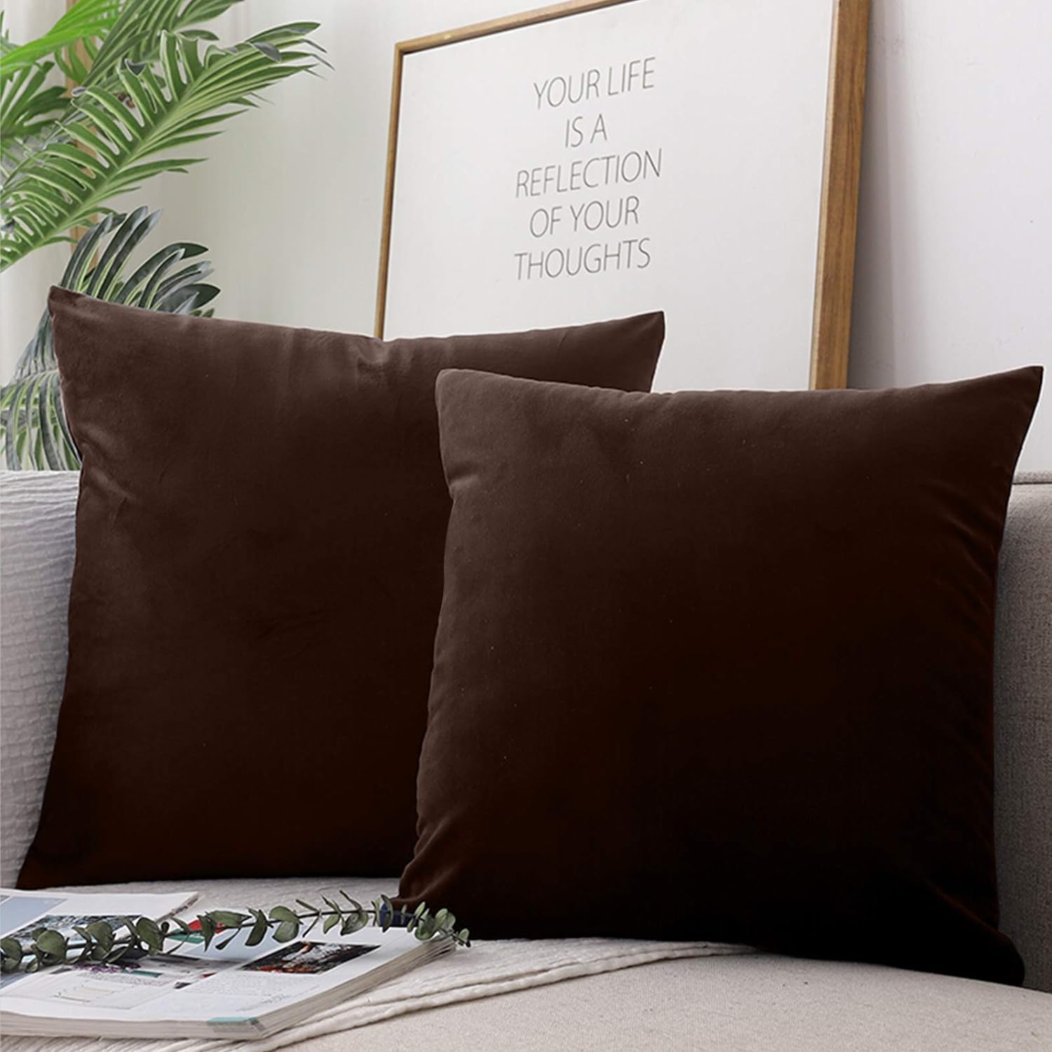 LEXAVI - Premium Imported Soft Oxford Leather Bean Bag Cushion without beans Filled, Comfy Large Cushion cover, Color - BROWN