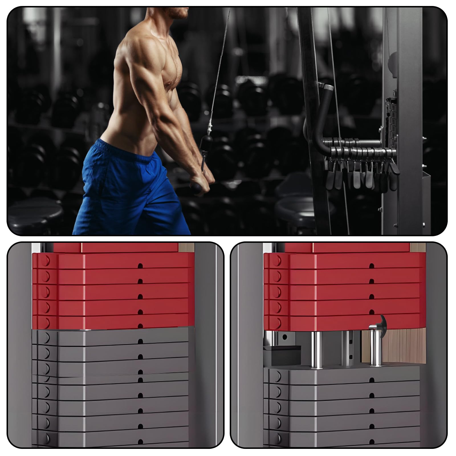 2 Goupilles à Ressort En Acier Inoxydable Pour Banc De Musculation - Accessoires Remplacement équipement Fitness