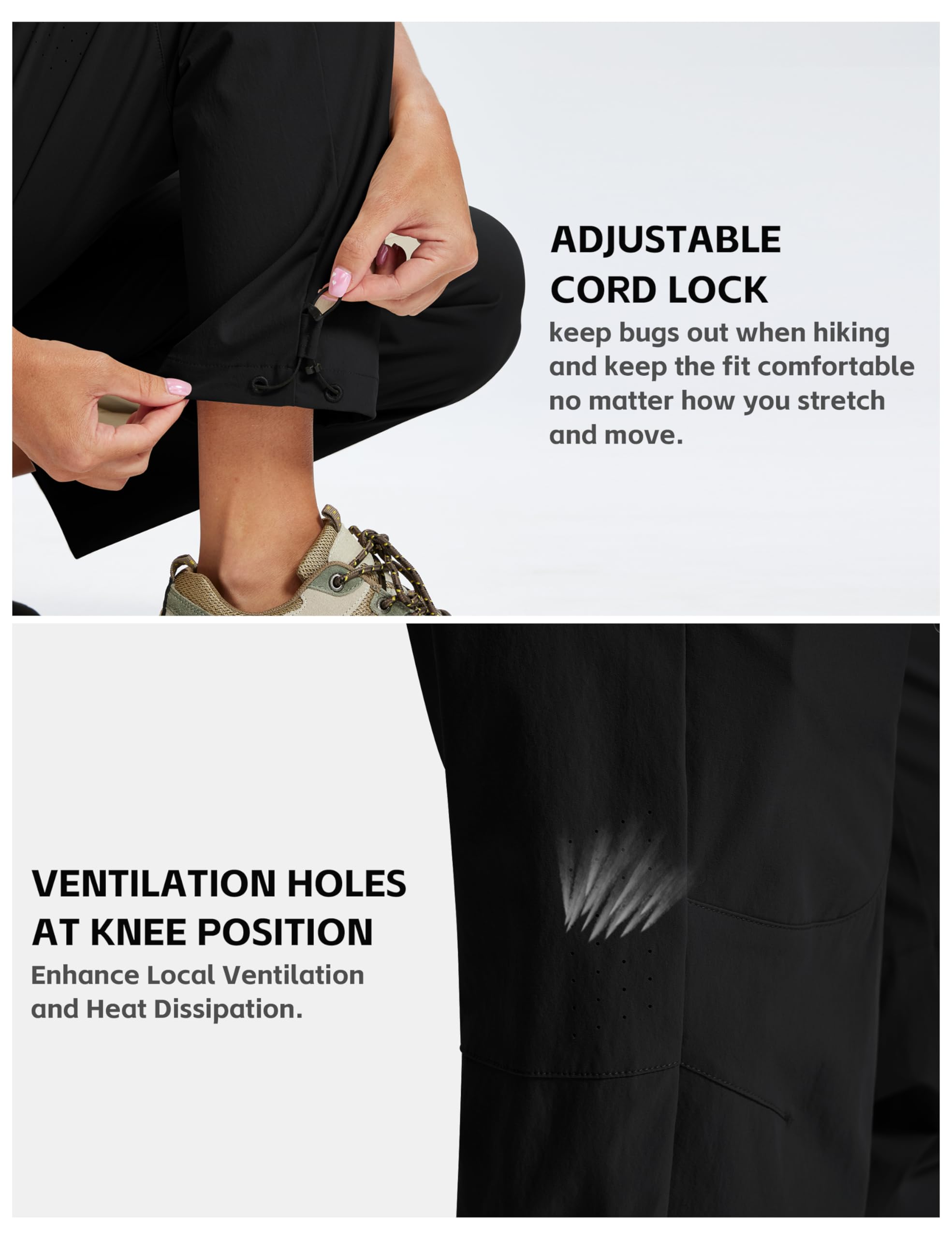 MoFiz Donna Pantaloni Escursionismo Outdoor Cargo Trekking Lavoro Traspirante Idrorepellente Pant con 5 Tasche Zip