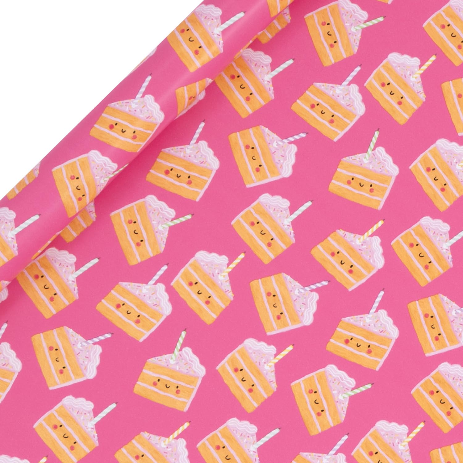 Glick Roll Wrap, Cakey Pink, Wrapping Paper 4 metres x 70 cms, Suitable for Birthdays & Other Celebrations