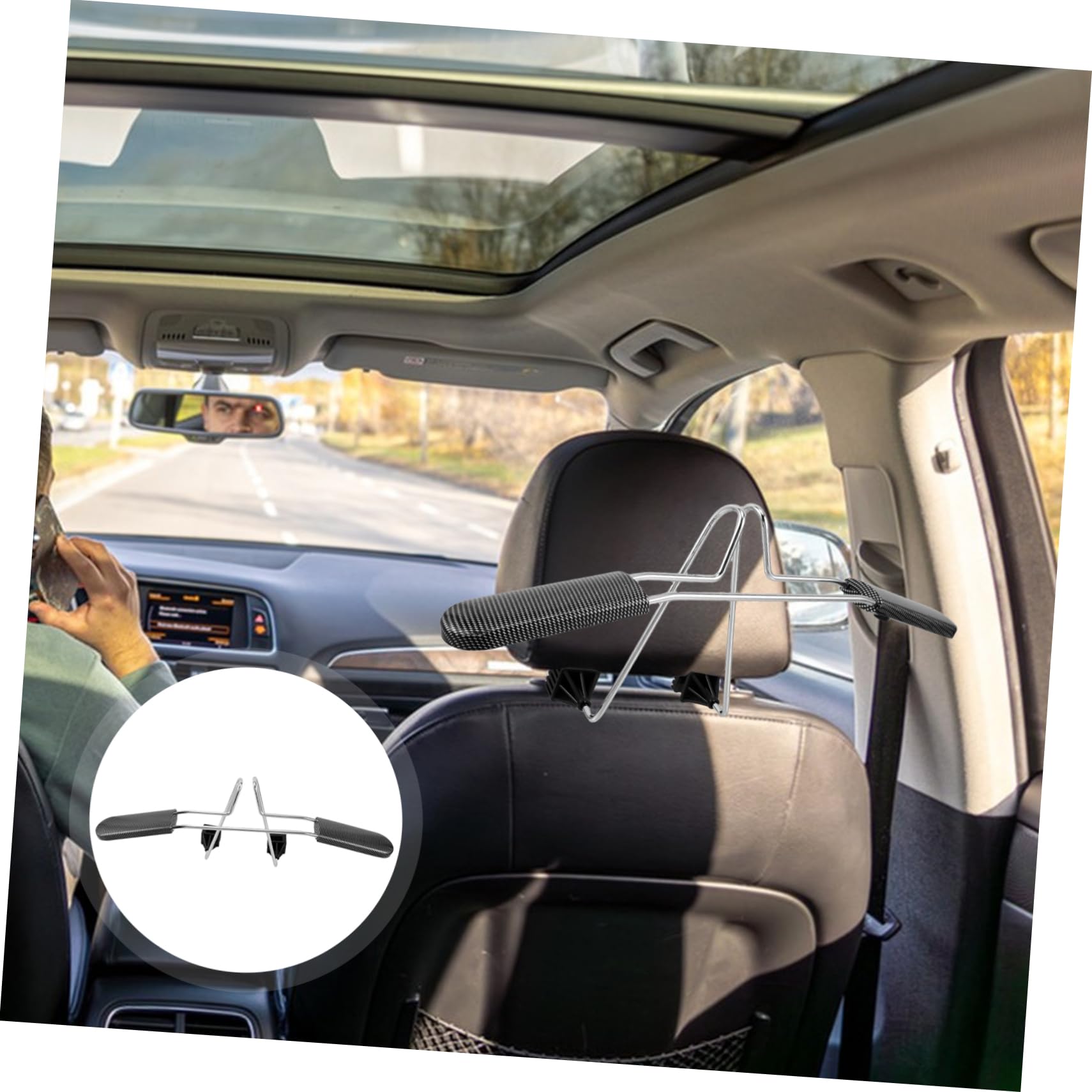 HAPINARY Car Coat Hanger for Headrest Stainless Steel Clothes Rack Portable Car Seat Hook for Formal Wear Casual Clothes Easy Installation Vehicle Backseat Hanger