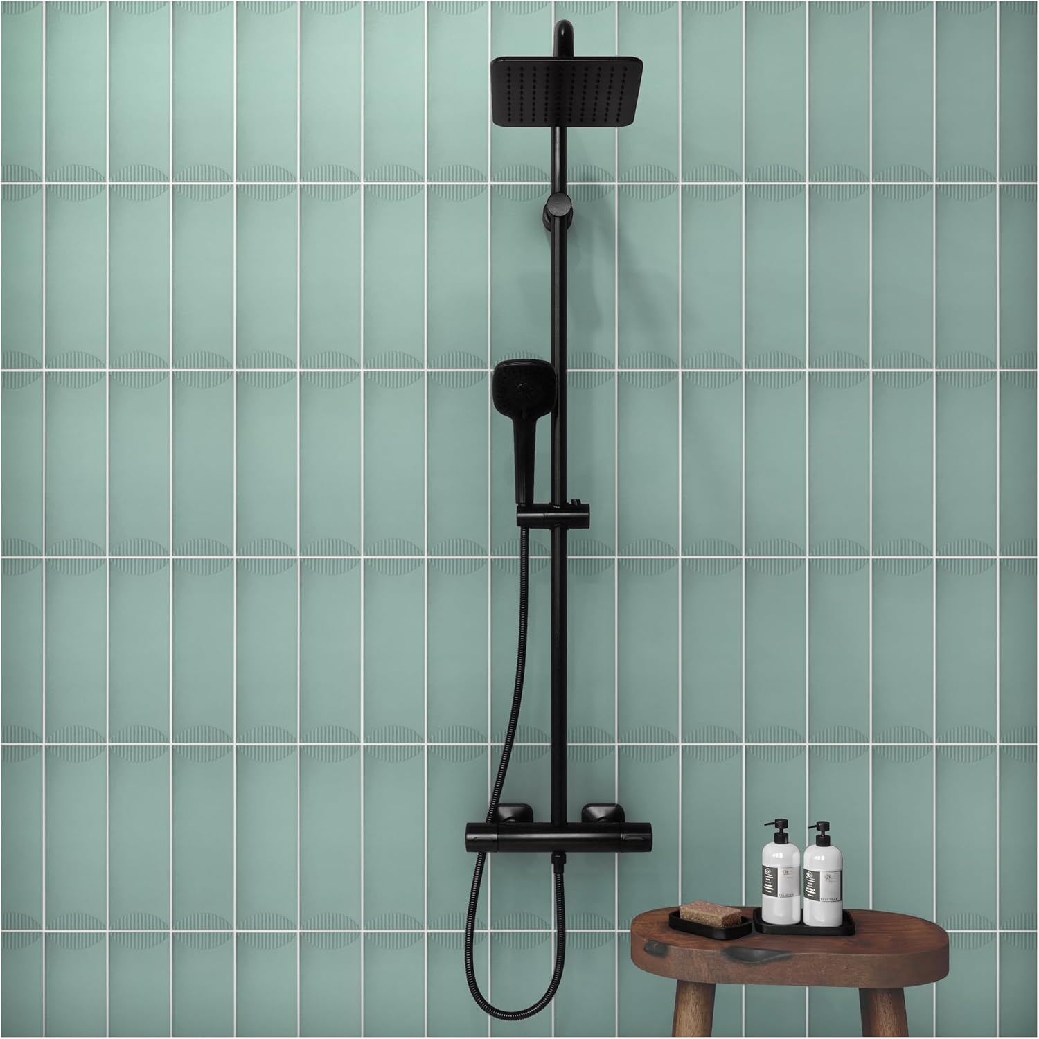 Stencil 4" x 12" Glazed Porcelain Half Moon Wall Tile (20 PC Per Carton) (5.81 SQFT Per Carton)