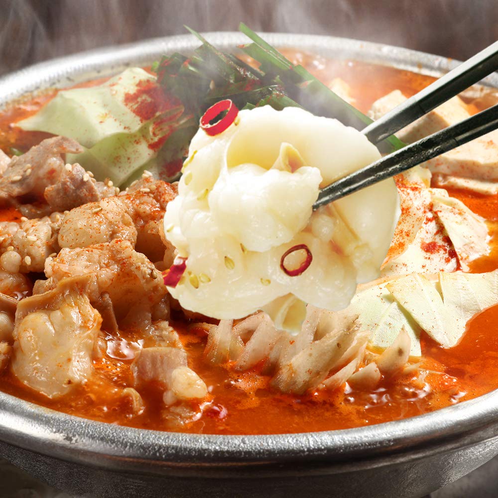 博多若杉 厚切り小腸 牛もつ鍋セット 国産 九州 福岡 お取り寄せ チゲ味