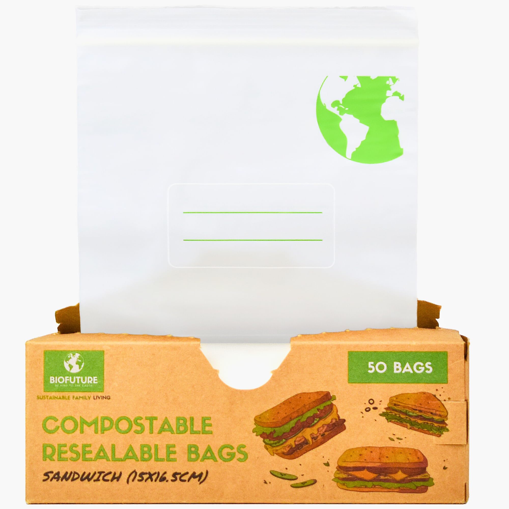 Biofuture Compostable Freezer Bags | Biodegradable, Reusable Sandwich Bags
