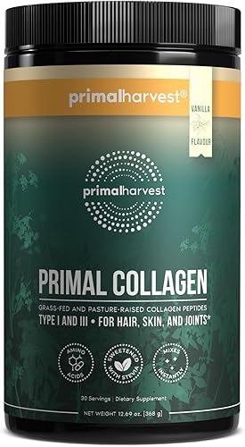 Miniatura 4 de Primal Harvest Suplementos en polvo de colágeno y colágeno de vainilla para hombres, paquete
