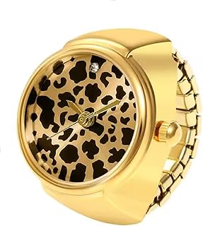 Jewellery Stylish Finger Ring Watch,Stretchy Band,Quartz Ring Watches for Girls,Women,Gift for Valentines Day (tiger) ساعة خاتم