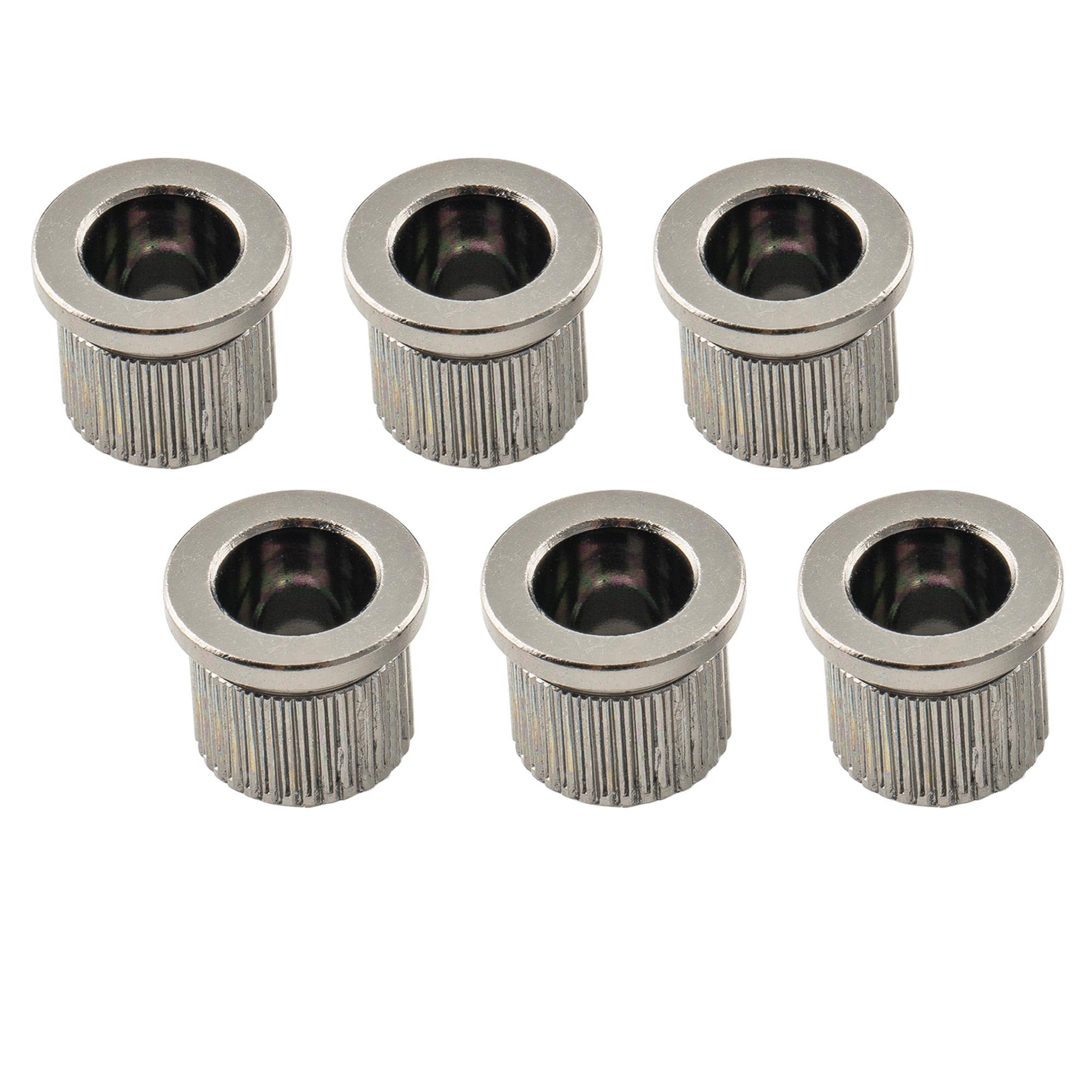 Musiclily Ultra 5/16 Inch 8.3mm Full Solid Brass G-TLB-1 Style Ferrules String Through Body Rear Mount Bushings for Tele Style Electric Guitar Cosmo Black (Set of 6)