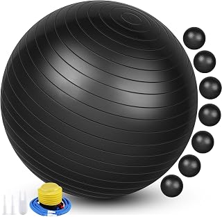 Leyndo 8-Pack 26 Inch Anti-Burst Yoga Balls with Foot & Hand Pumps - Pilates Birthing Fitness Balls for Pregnancy Posture Balance
