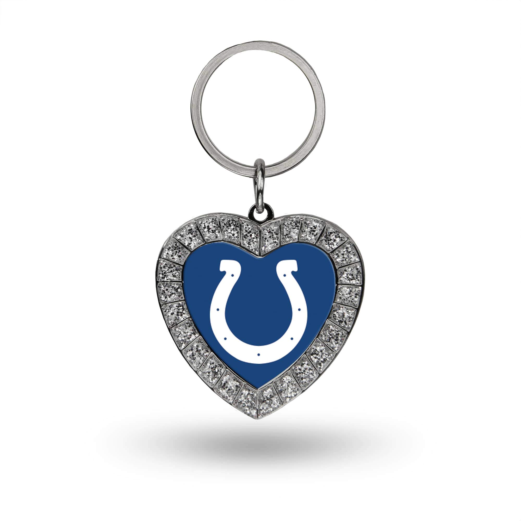 Rico Industries Unisex's Metal Rhinestone Heart Keychain, Team Color, 1.38 x 3-