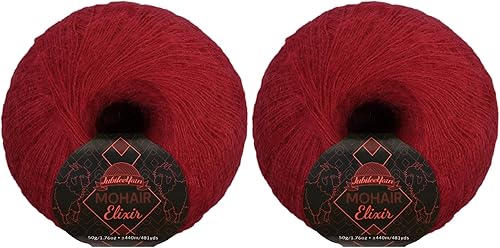 Vista 175 de JubileeYarn Mohair Elixir Yarn - 50 g/madeja Lana mezcla para bebé - Mimosa - 2 madejas 04 Mimosa