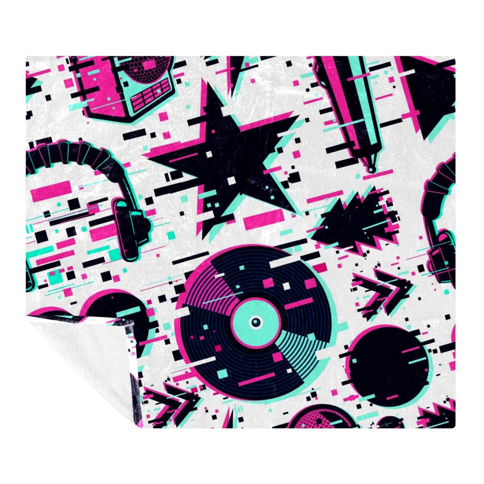 Plaid microfibre de qualité supérieure Glitch Équipement sonore pour lit