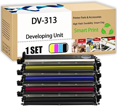Compatible for Konica Minolta DV-313 Developing Unit bizhub C258 C308 C368 Printers, High Yield 300000 Pages, with Chip 4-Pack BK/C/M/Y