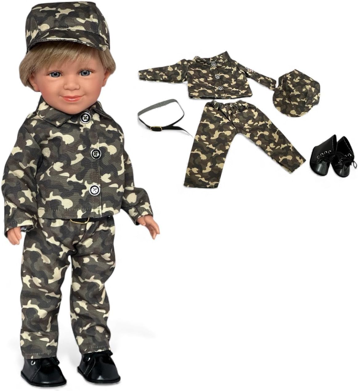 MBD Army Outfit Fits 18 Inch Kennedy and Friends Boy Dolls- 18 Inch Boy Doll Clothes- Complete with Boots and Underwear