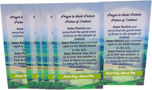 Westmon Works Paquete de 10 tarjetas de San Patricio con patrón de oración, Saint of Ireland, fabricado en los Estados Unidos, juego de 10