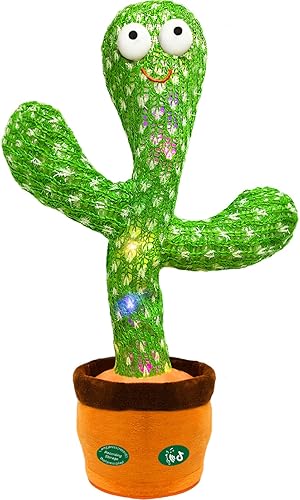 Juguete de cactus parlante que imita el baile, regalo divertido para niños pequeños de 1, 2, 3 años, registro de canto, repite lo que dices,