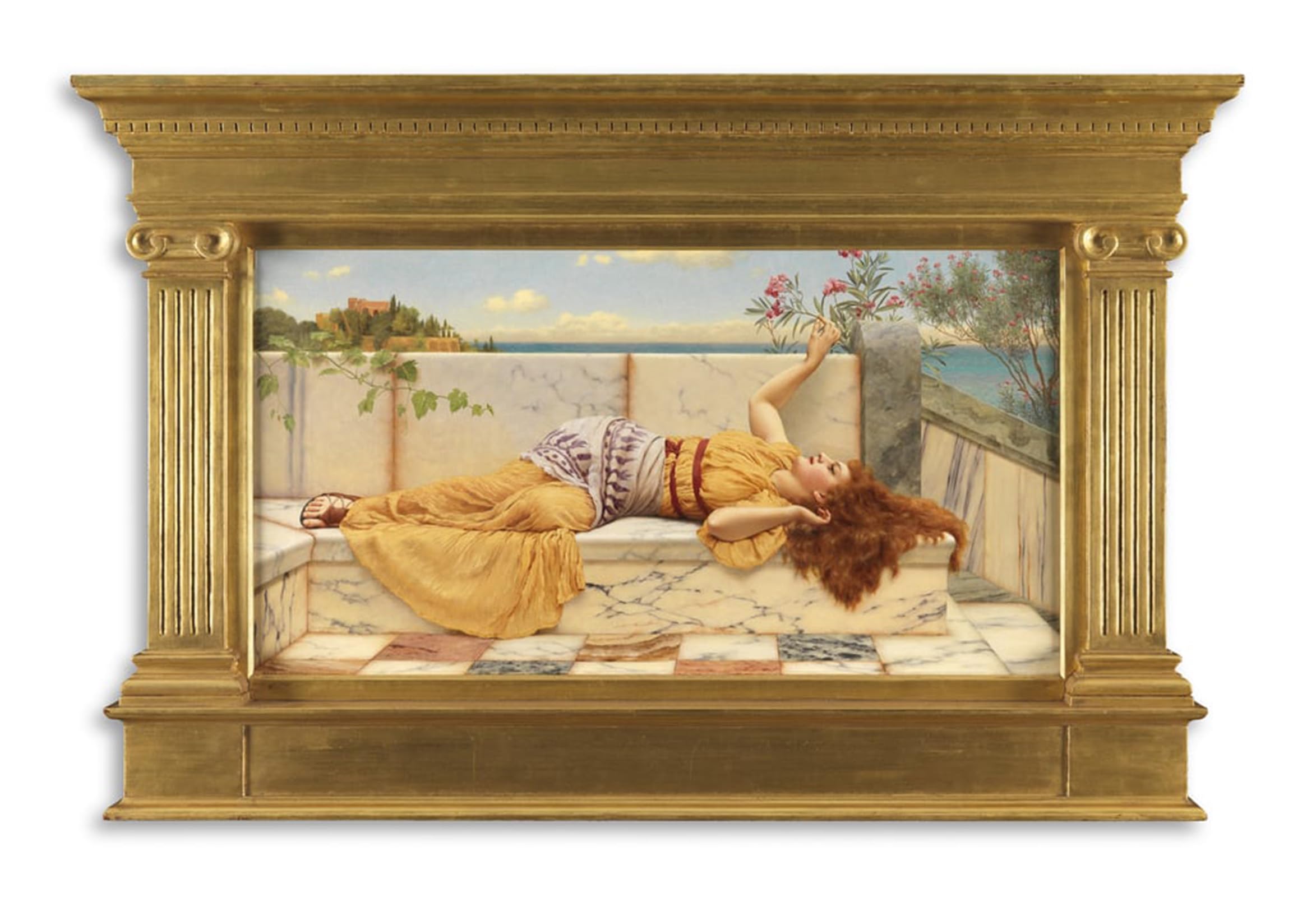 ARTXLXXBN Famous Painting Canvas Artwork Graffiti Print a Happy Awakening by John William Godward Portrait Canvas Image for Home Decor 60x90cm