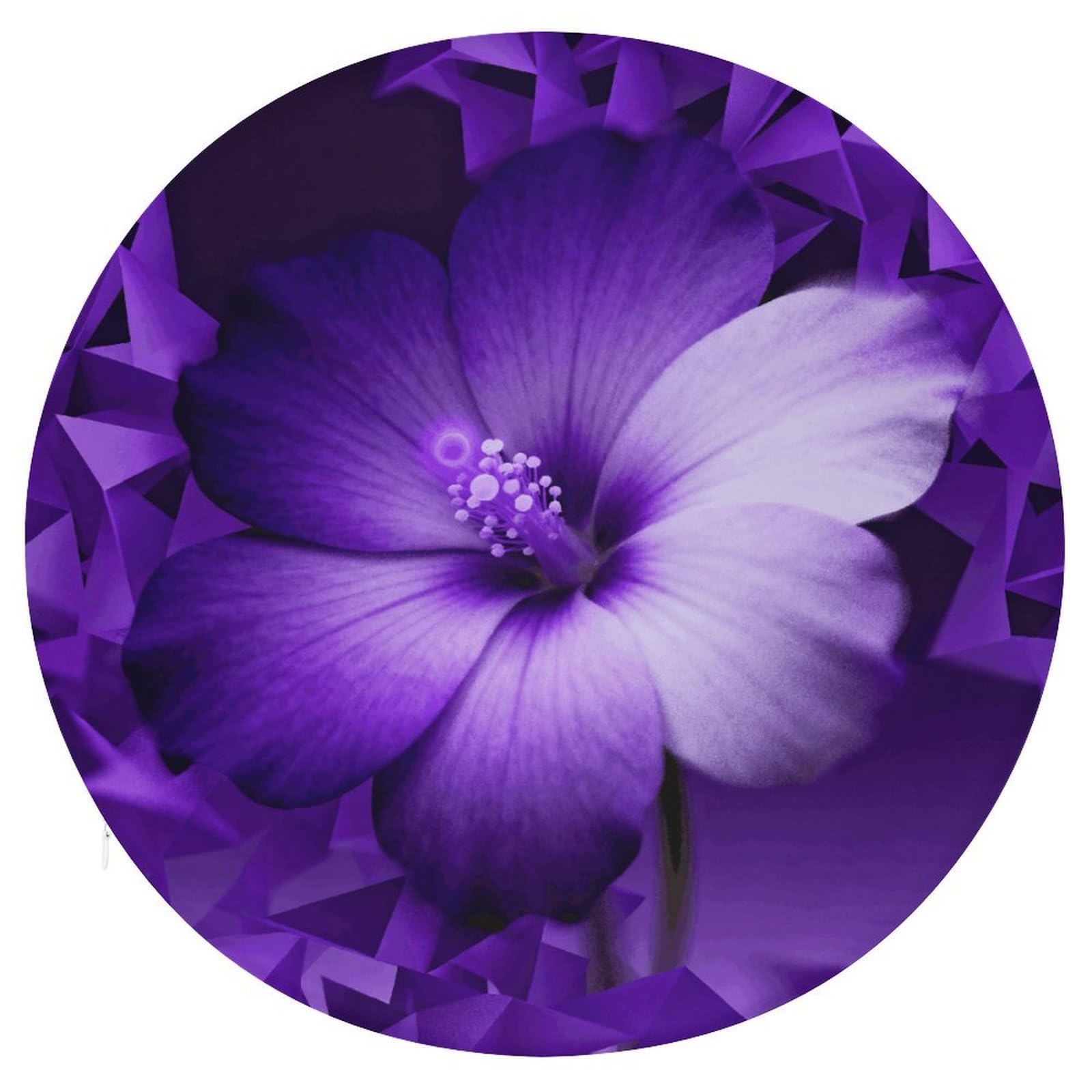 LZQPOEAS Purple Round Chair Cushion 15 Inch, Detachable Memory Foam Seat Cushion,Circle Stool Cushion, Soft Round Chair Pad with Removable Cover