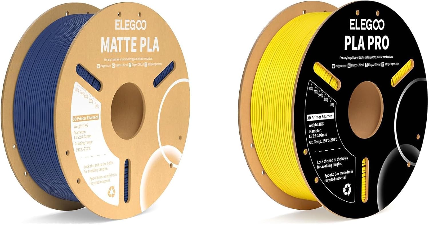 Matte PLA Filament Navy Blue 1KG & PLA PRO Filament Yellow 1KG