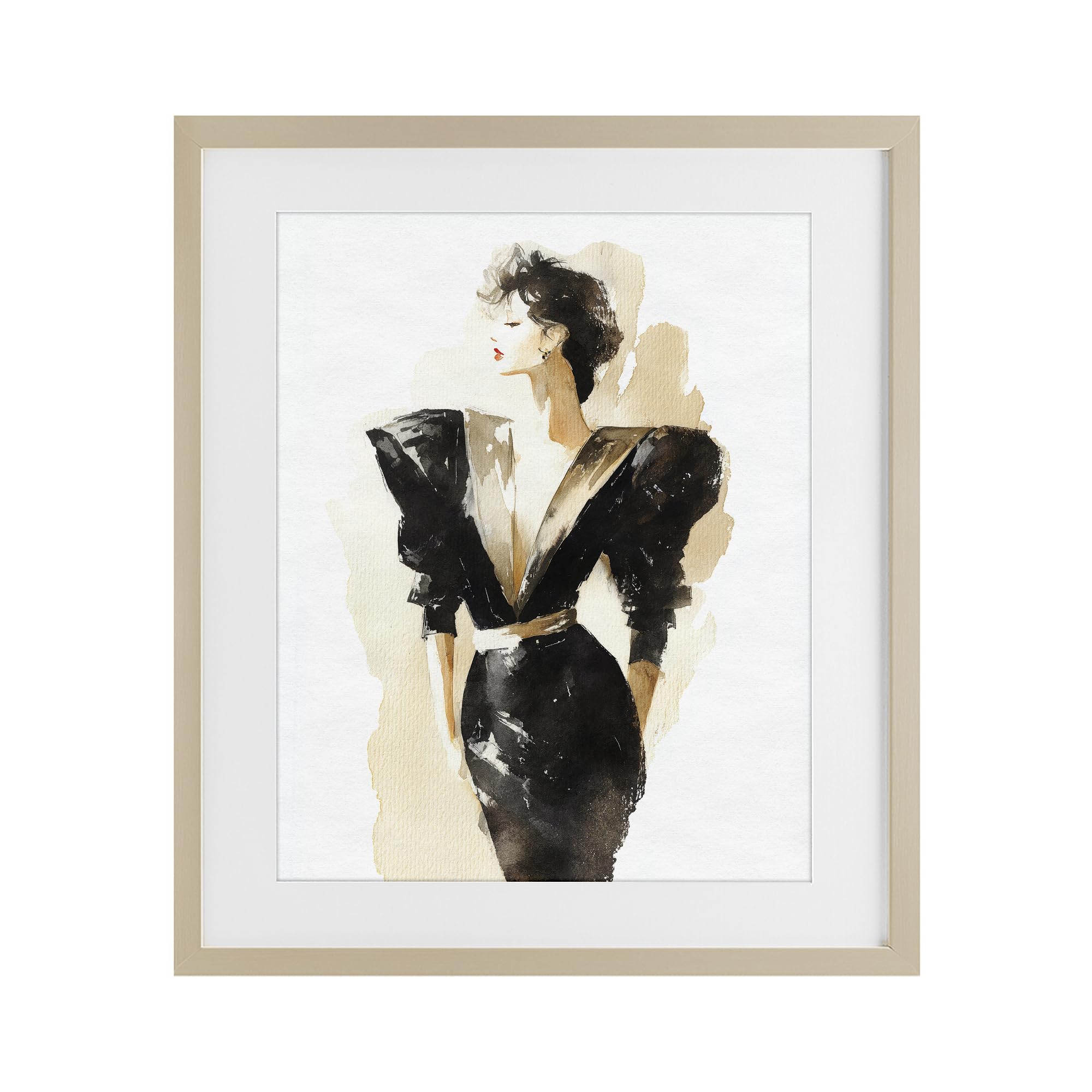 Stupell Industries Harvest Pine (Textured) Glam Polka Dot Fashion Love, 17 X 21 Inch Framed Print Under Glass