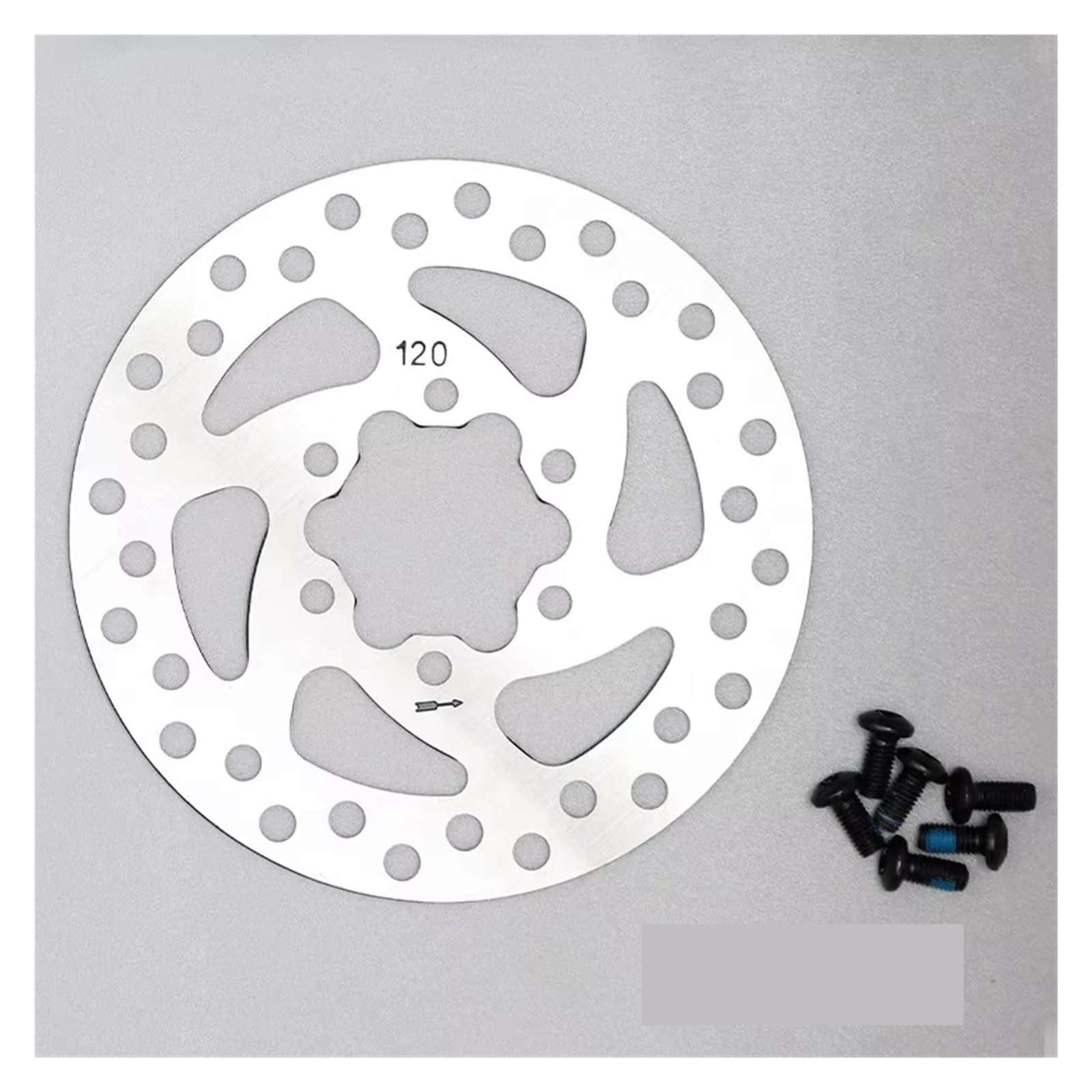 1 Set 120mm Freno a disco a 6 fori compatibile con freno rotore scooter elettrico con viti parti rotore in acciaio inossidabile
