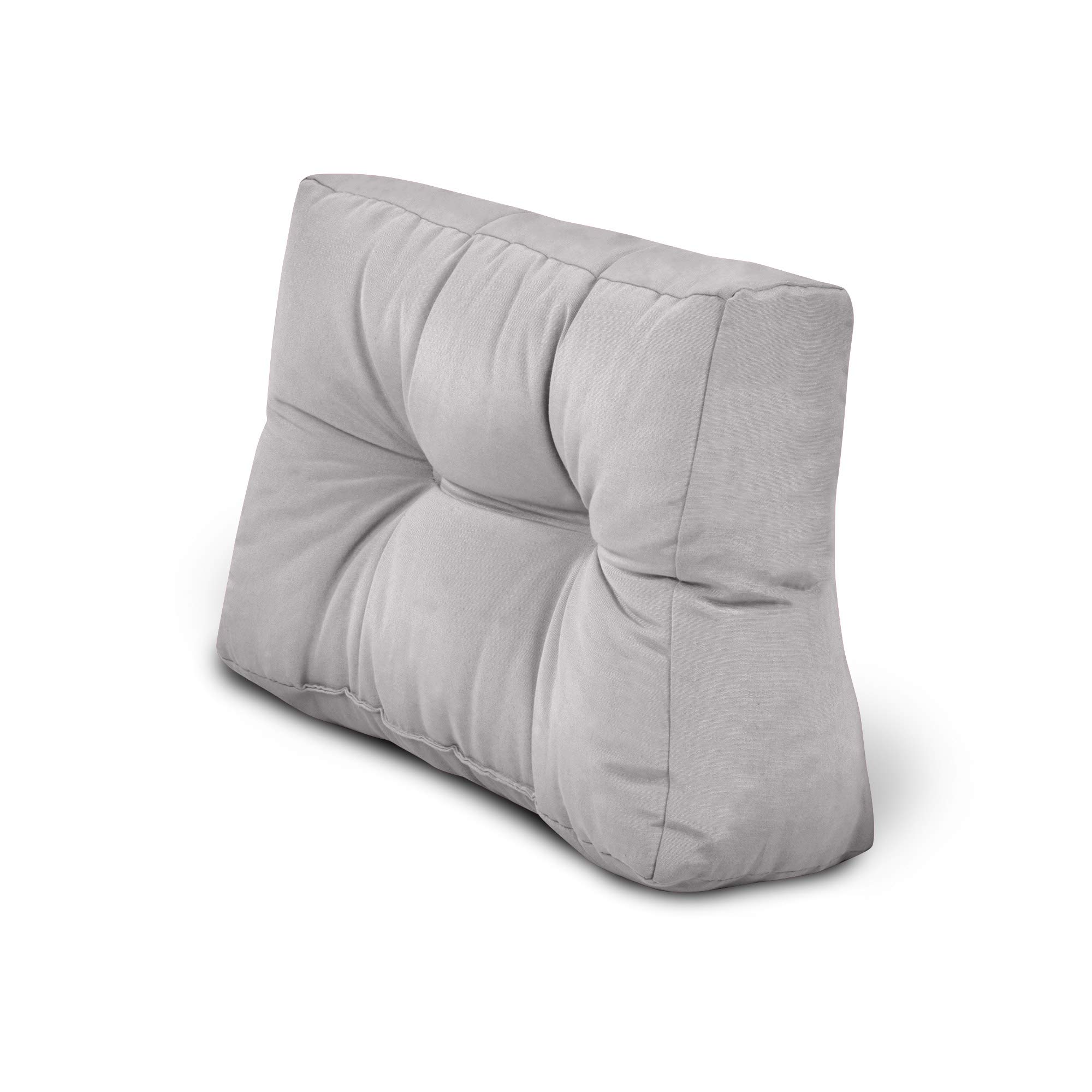 Beautissu Set de 2 Coussins Dossier Euro Palette ECO Lounge pour canapé | 60x40x10cm gris clair coussin extérieur intérieur salon Canape Jardin Style
