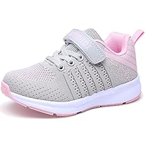 Ragazze Scarpe Ginnastica Bambine Formatori Ragazzi 32EU Scarpe Corsa Bambino Scarpe Sportive Running Bimbo Tennis Scarpe Indoor Bambini Scarpe Fitness Basket Sneakers Leggero Unisex Grigio Rosa