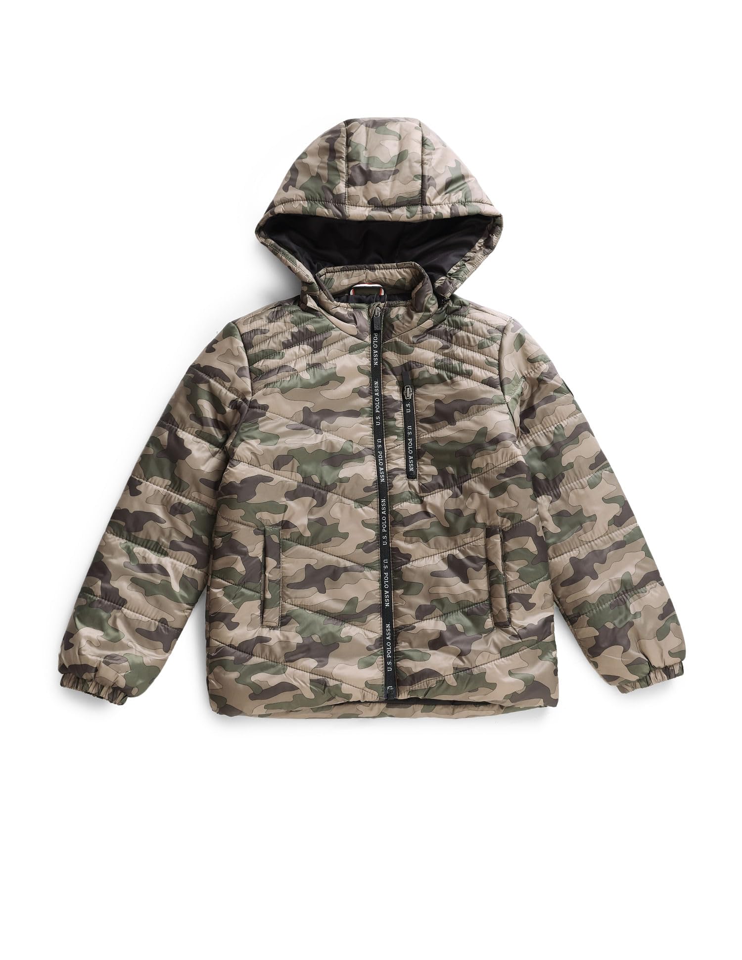 U.S. Polo Assn. Kids Regular fit Polyester Hooded Jackets (UKJCK0082_Green_8-9Y) 4