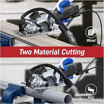 Electric Circular Saw with Cutting Guide 4.8 Amp 4-1/2 Inch 3500RPM Handheld Circular Saws for Wood Tile and Plastic Cuts,DIY Tools