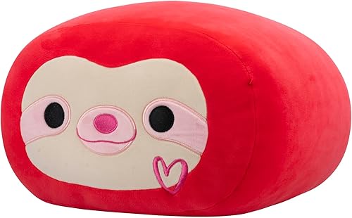 Squishmallows Stackables - Perezoso rojo Rupert original de 12 pulgadas con bordado de corazón, peluche oficial ultrasuave de Jazwares