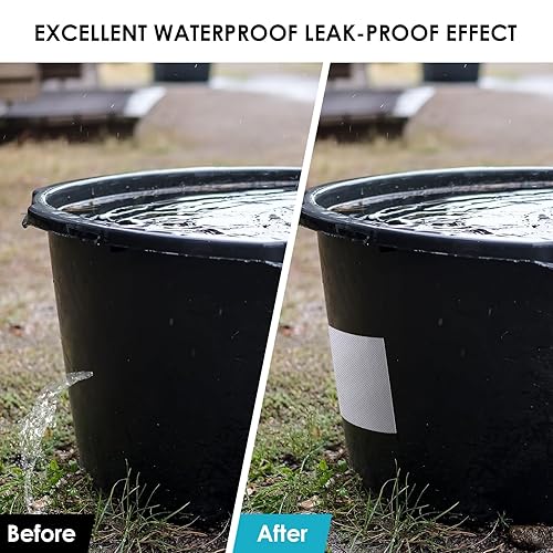 Miniatura 6 de Cinta de butilo impermeable de 2 pulgadas de ancho x 16.4 pies de largo, cinta mejorada a prueba de fugas para reparaciones de plástico y metal,