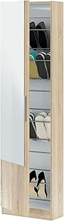 Comprar Habitdesign Mueble Zapatero 1 Puerta con Espejo en Roble Canadian para Entrada o vestidor 180x50x22