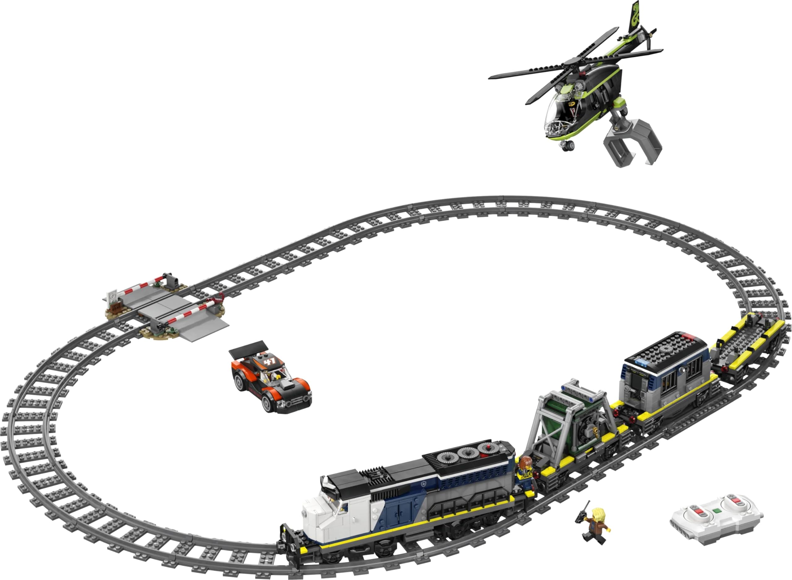 LEGO City Police Train Heist - Electric Train Set with Toy Helicopter, Rally Car and Tracks - 60508-image-13