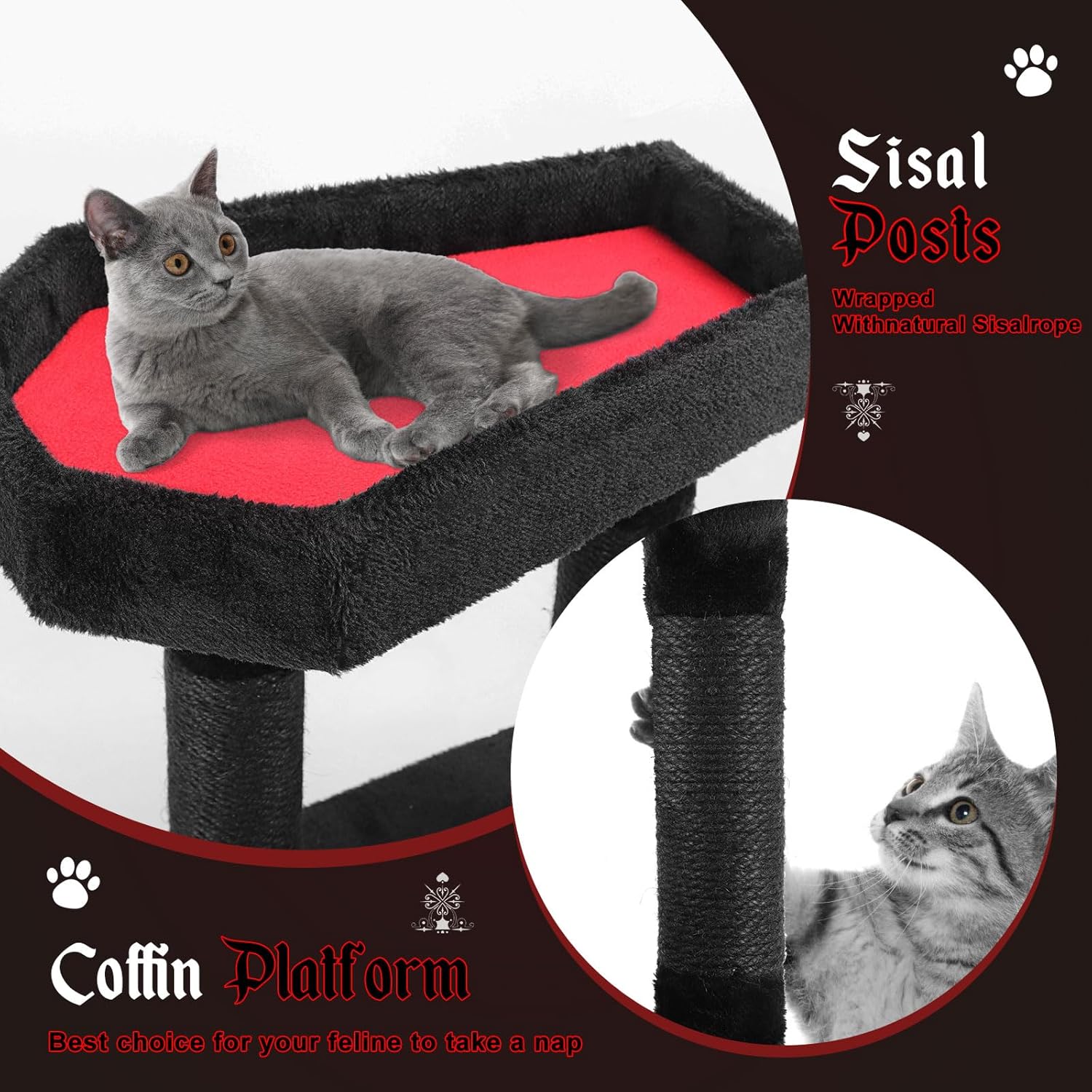 review MOOACE Gothic Cat Tree with Coffin Beds, 32.6