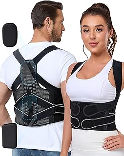 姿勢矯正器 バイオニックシステム付き 男女兼用 正確なフルバックサポートバックブレース 上下の背中の痛みを緩和 2つの3Dパッド付き
