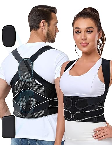 Corrector de postura para mujeres y hombres con sistema biónico, soporte de espalda completo preciso para aliviar el dolor de espalda superior e