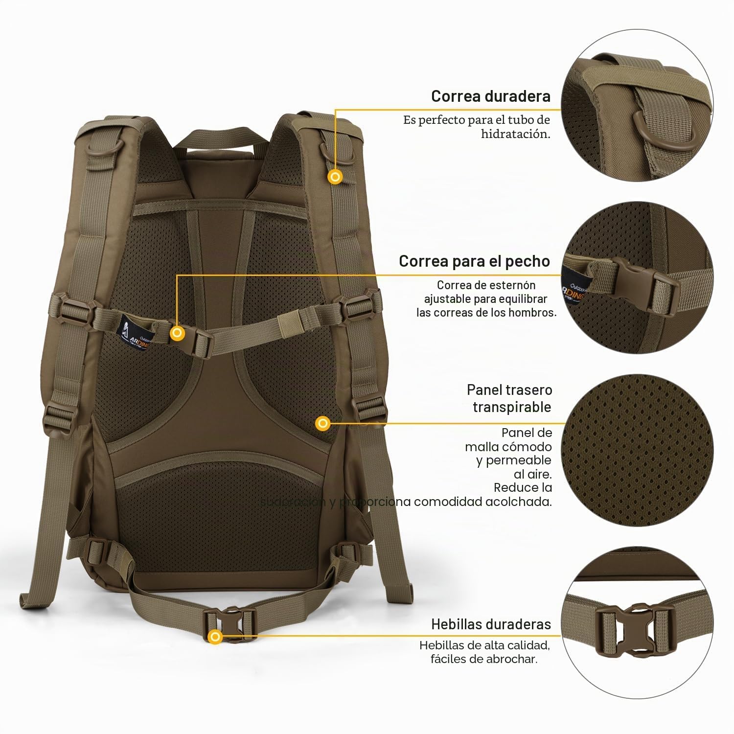 Mardingtop Mochila táctica de trekking de 28 l, para viajes, camping, senderismo, ciclismo