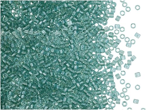 0.35oz (10g) 11/0 Miyuki Delica, cuentas japonesas, brillo transparente de espuma de mar