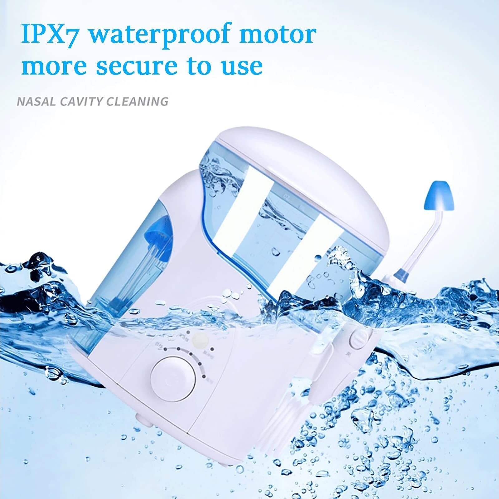 Neti Pot Elettrico, Kit for il risciacquo del seno Sistema di irrigazione del seno nasale Macchina elettrica for il risciacquo nasale pulsante con quattro beccucci, for alleviare il seno e le allergie