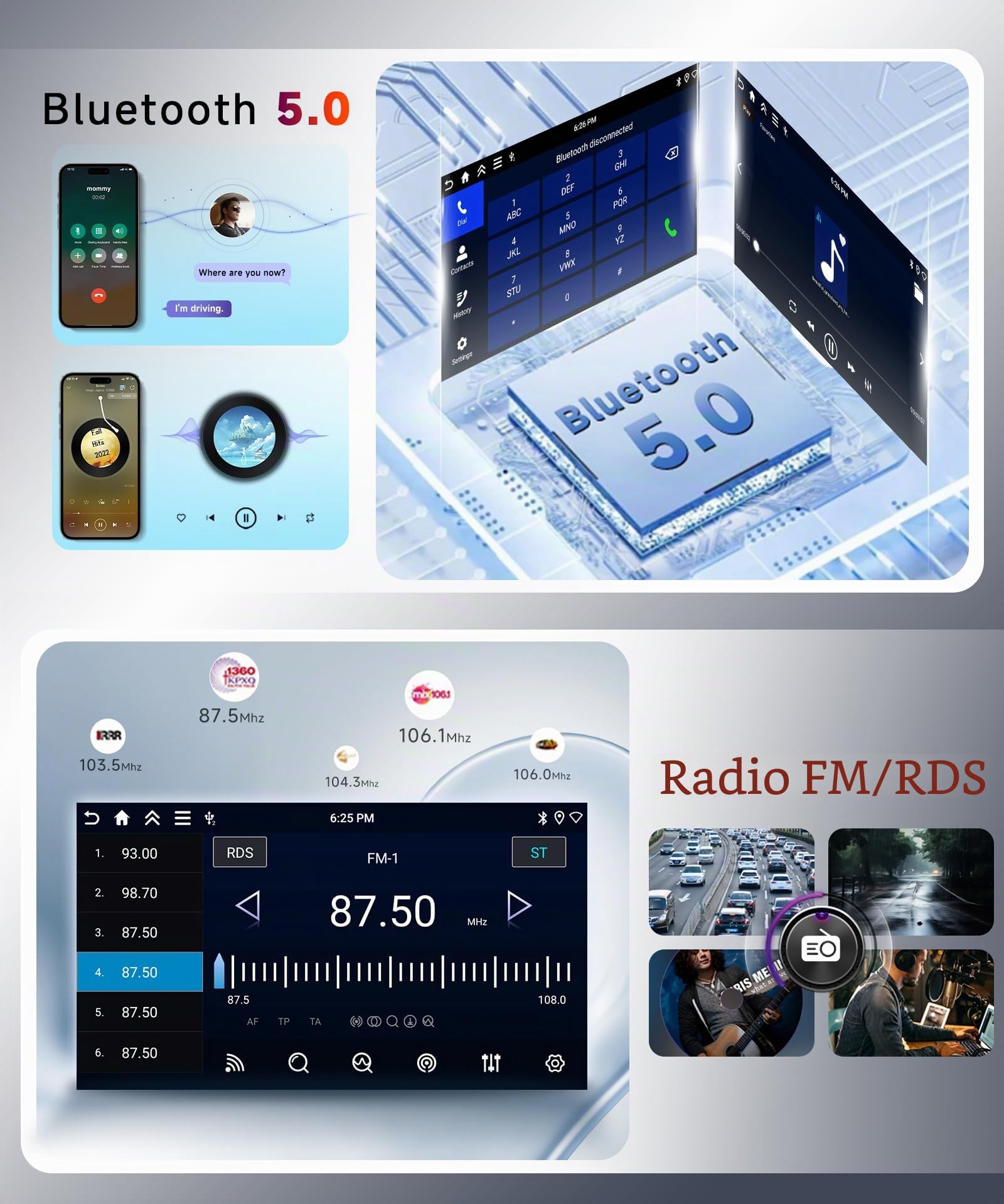 【4+128G】Hodozzy Carplay Autoradio per Suzuki Swift 2011-2017 Suzuki Ertiga 2012-2017, 9 Pollici Schermo In-Cell Stereo Auto Bluetooth 5.0 con Android Auto/EQ/GPS/Wifi/RDS/USB/SWC/DSP