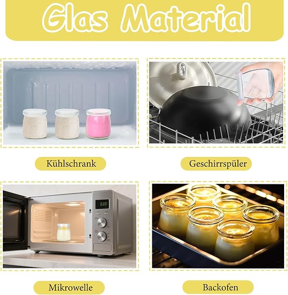 Tarros de Yogur, 12 Piezas Vasos de Yogur con Tapa, 200 ml Tarros de Postre Transparentes, Pequeños Tarro de Mermelada, Tarro de Cristal pare Yogures, Postres y Natillas, para Miel, Jaleas - 5