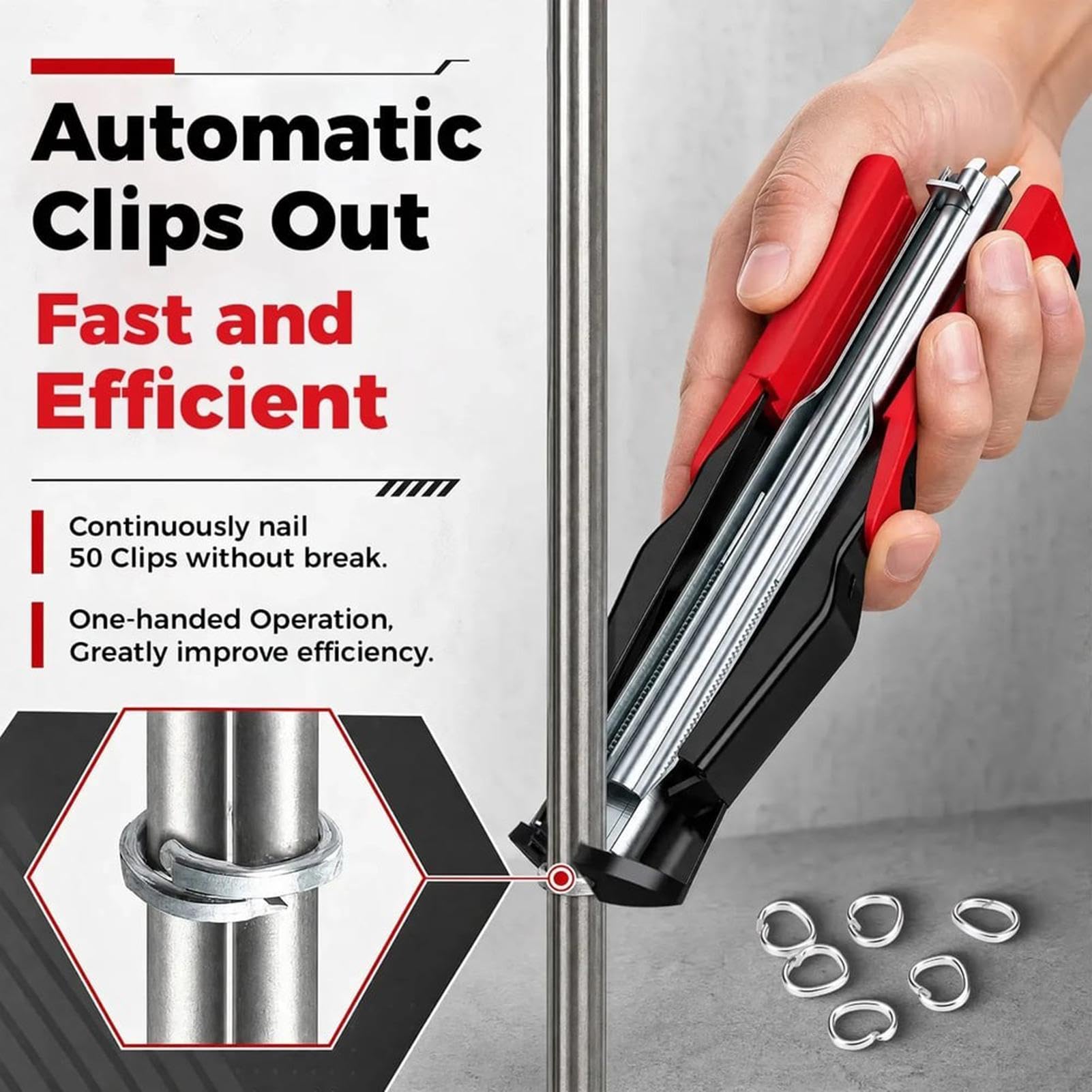 Hog Ring Pliers – Manual Hog Ring Pliers Kit with 2500 C Ŕing Heavy | Duty Alloy Steel Fastening Tool for Cages Fencing Upholstery and Automotive Seats | Hog Ring Pliers | for Chicken Wire Pet