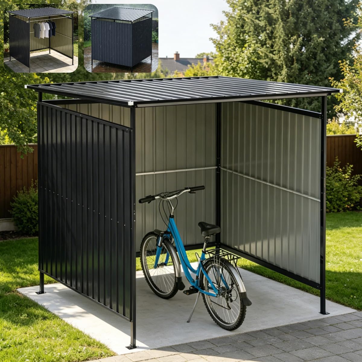 Amazon | Simpolu 【2箱梱包】 サイクルハウス 自転車倉庫 収納目安3