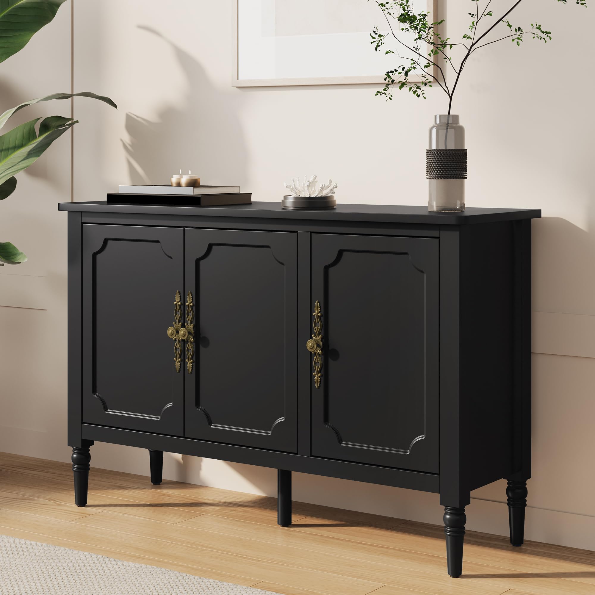 FansaFurn Mid-Century 3-Door Buffet Cabinet for Dining Room