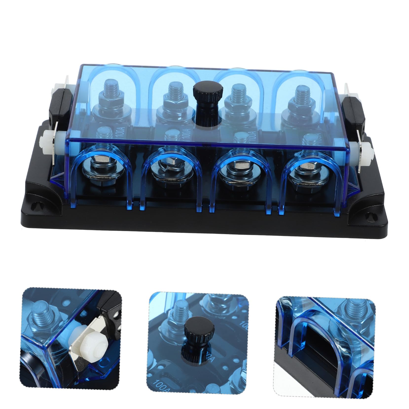 Bloc de Fusibles Automobile Remplacement Facile, 4 Voies, Porte-fusible en Plastique Noir, pour Voiture et Moto