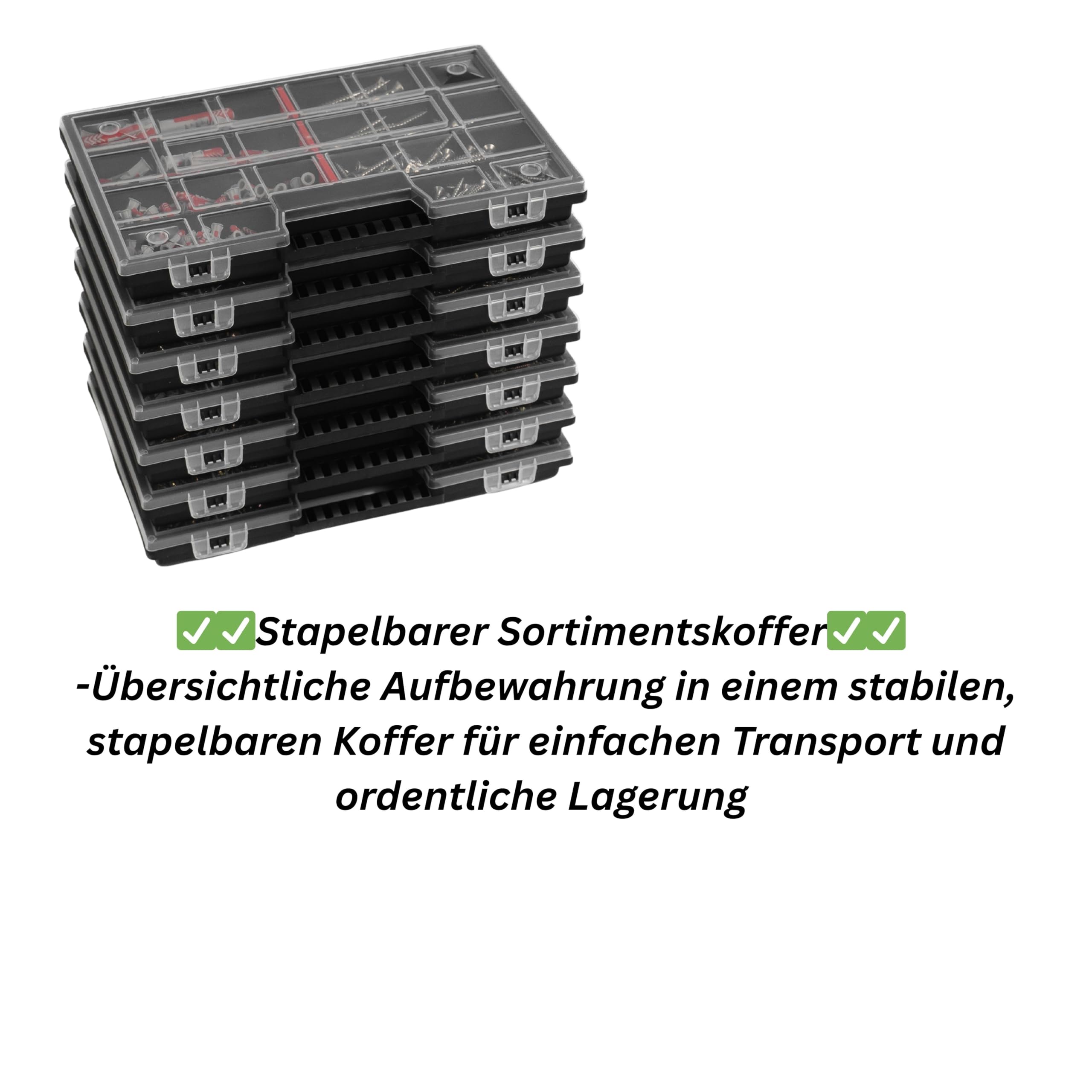Holzschrauben Set XXL Sortiment, 1000-teilig, Torx Antrieb, Spanplattenschrauben 3x12 bis 4,5x80mm inkl. Bits Premiumqualtiät