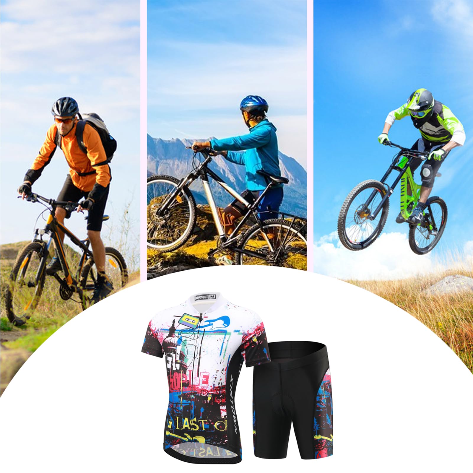 Camiseta de ciclismo para niños y niñas, sudadera transpirable de manga corta + pantalones cortos con cojín de combinación de cislismo