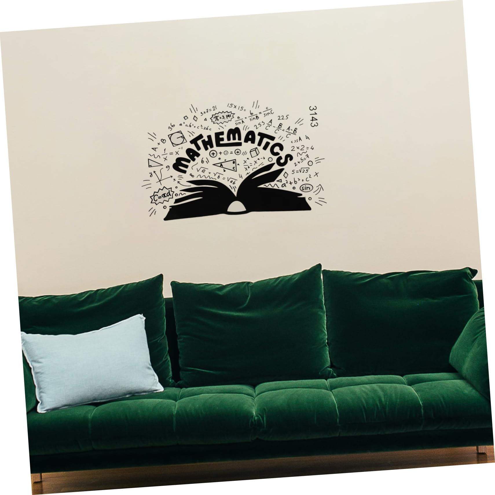 VILLCASE 4 Fogli Adesivo Murale Decorativo Tematica Matematica per Amanti Della Matematica Sticker Murale per Scolastiche Design Creativo e Accattivante Facile da Applicare