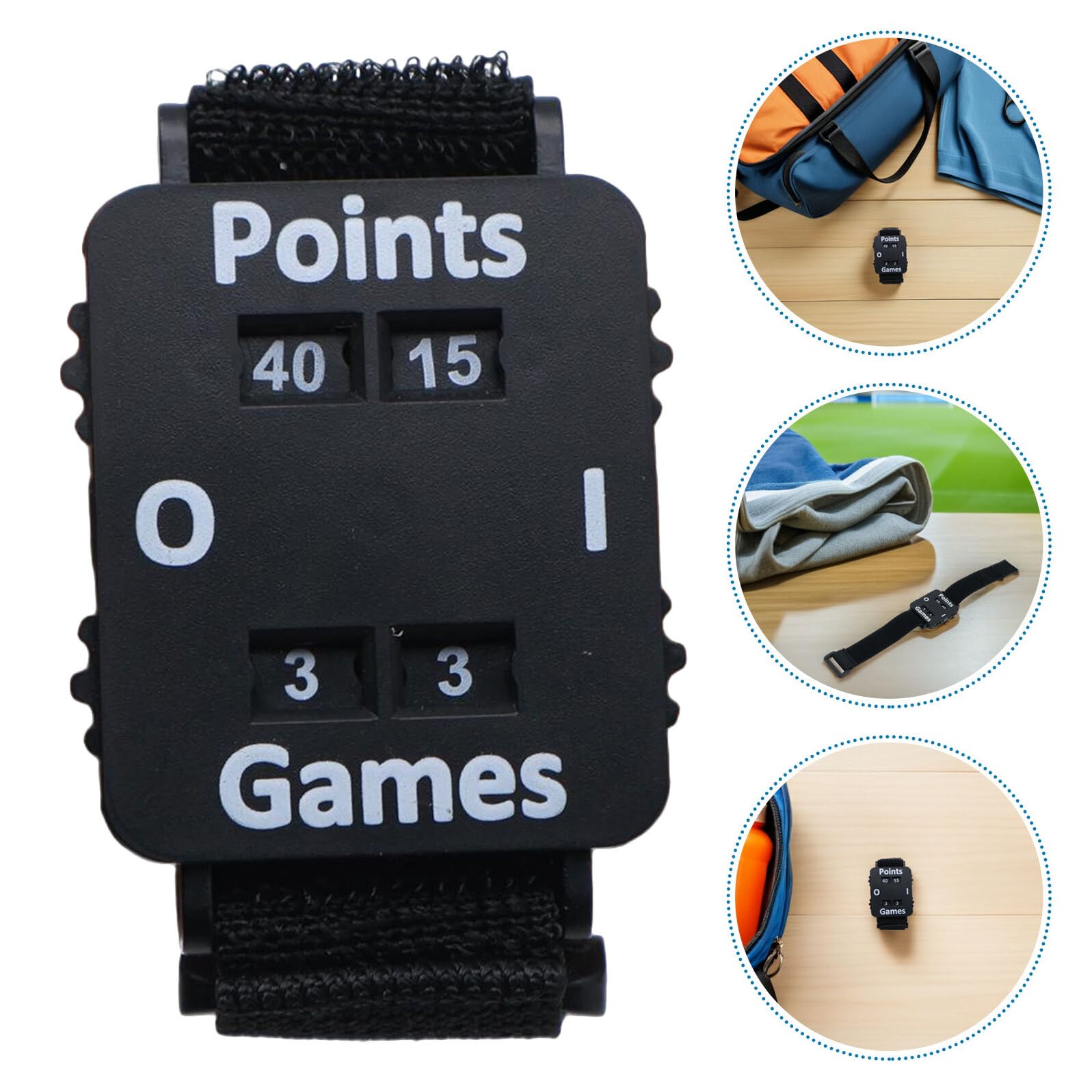 Pulsera Contador de Puntuación Ajustable Negra para Tenis, Críquet, Pádel y Pickleball, Reloj Contador Portátil de Golpes con Pantalla HD para Entrenamiento y Competición al Aire — view 9