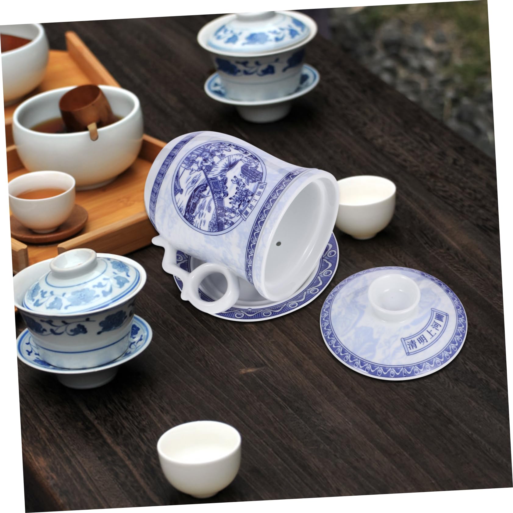 PRETYZOOM Traditionelle Teetasse 1 Satz aus Keramik mit Deckel und Sieb
